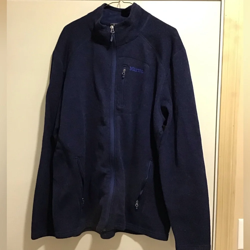 Stunning Marmot Sweatshirt Jacket in Blue Sz XXL - Picture 2 of 6